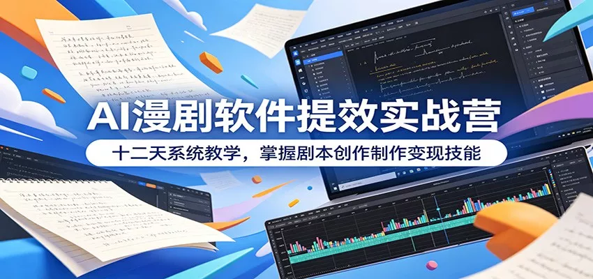AI漫剧软件提效实战营：十二天系统教学，掌握剧本创作制作变现技能客创社区-专注互联网轻资产资源整合与分享客创社区-专注互联网轻资产资源整合与分享