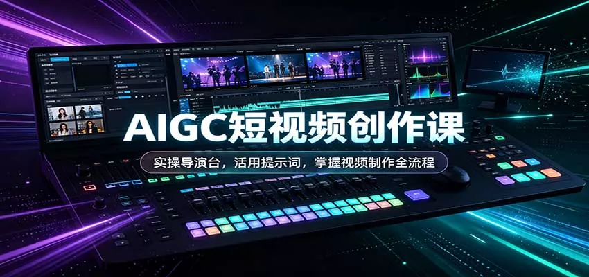 AIGC短视频创作课：实操导演台，活用提示词，掌握视频制作全流程星享资源网星享资源网