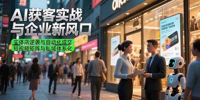 （15348期）AI获客实战与企业新风口，实体店逆袭与自动化成交 短视频矩阵与私域体系化-客创社 - 专注互联网轻资产创业及网络项目资源整合与分享客创社-免费且强大的项目分享网站！