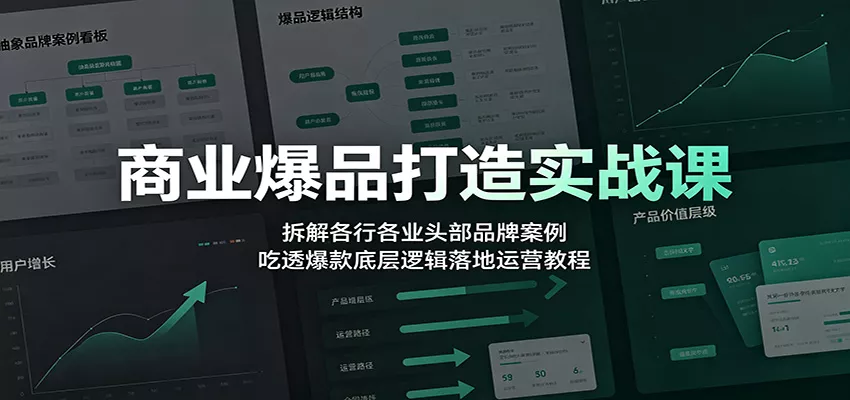 商业爆品打造实战课：拆解各行各业头部品牌案例，吃透爆款底层逻辑落地运营教程