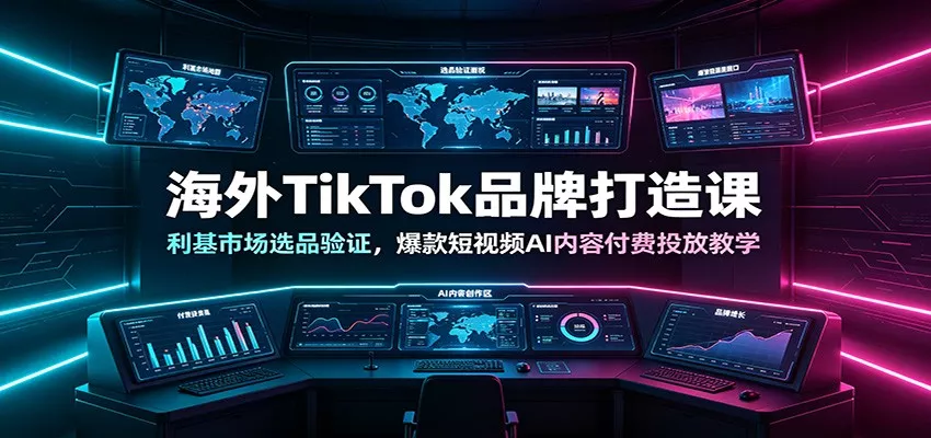 海外TikTok品牌打造课：利基市场选品验证，爆款短视频AI内容付费投放教学客创社区-专注互联网轻资产资源整合与分享客创社区-专注互联网轻资产资源整合与分享