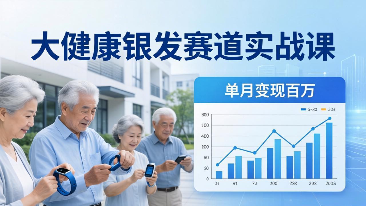 大健康银发赛道实战课：拆解视频号线索型 IP 单月变现百万逻辑，教你精准获客高效变现客创社区-专注互联网轻资产资源整合与分享客创社区-专注互联网轻资产资源整合与分享