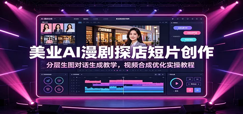 美业AI漫剧探店短片创作：分层生图对话生成教学，视频合成优化实操教程客创社区-专注互联网轻资产资源整合与分享客创社区-专注互联网轻资产资源整合与分享