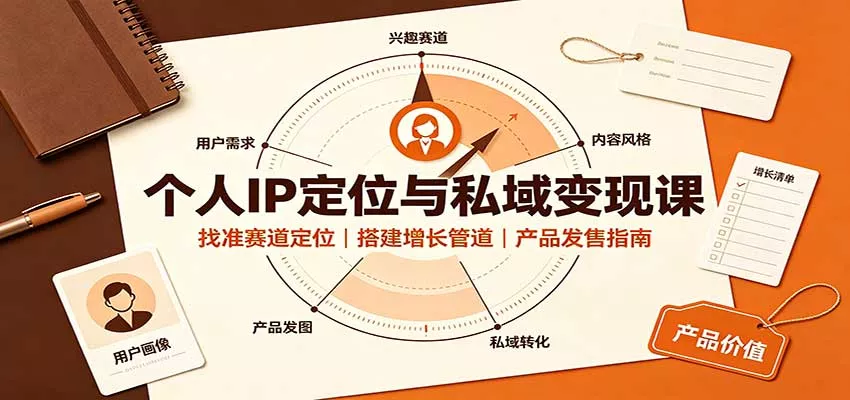 个人IP定位与私域变现课：找准赛道定位，搭建增长管道，产品发售指南客创社区-专注互联网轻资产资源整合与分享客创社区-专注互联网轻资产资源整合与分享