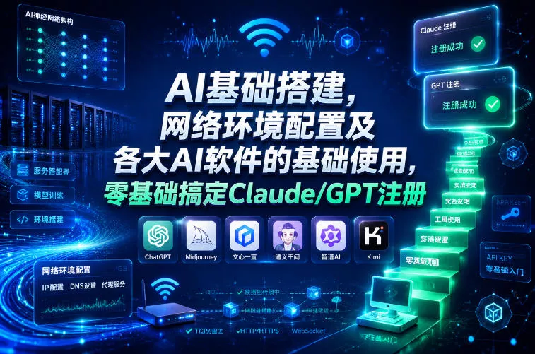 AI基础搭建，网络环境配置及各大AI软件的基础使用，零基础搞定Claude/GPT注册客创社区-专注互联网轻资产资源整合与分享客创社区-专注互联网轻资产资源整合与分享