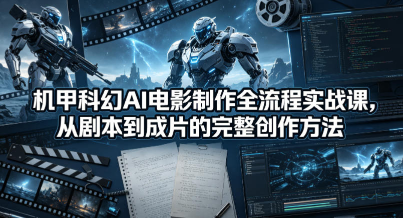 机甲科幻AI电影制作全流程实战课，从剧本到成片的完整创作方法客创社区-专注互联网轻资产资源整合与分享客创社区-专注互联网轻资产资源整合与分享