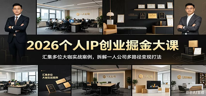 2026个人IP创业掘金大课：汇集多位大咖实战案例，拆解一人公司多路径变现打法 《鱼见海科技》-鱼见海资源网-免费PHP网站源码模板,插件软件网创AI智能体资源分享平台！