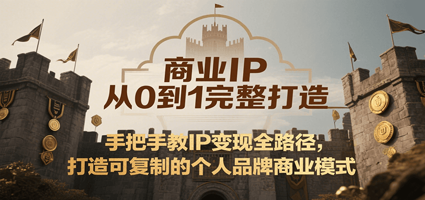 商业IP从0到1完整打造，手把手教IP变现全路径，打造可复制的个人品牌商业模式-客创社 - 专注互联网轻资产创业及网络项目资源整合与分享客创社-免费且强大的项目分享网站！