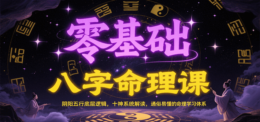 零基础八字命理课：阴阳五行底层逻辑，十神系统解读，通俗易懂的命理学习体系-客创社 - 专注互联网轻资产创业及网络项目资源整合与分享客创社-免费且强大的项目分享网站！