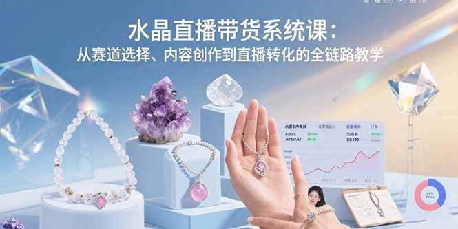 （15721期）水晶直播带货系统课：从赛道选择、内容创作到直播转化的全链路教学-客创社 - 专注互联网轻资产创业及网络项目资源整合与分享客创社-免费且强大的项目分享网站！