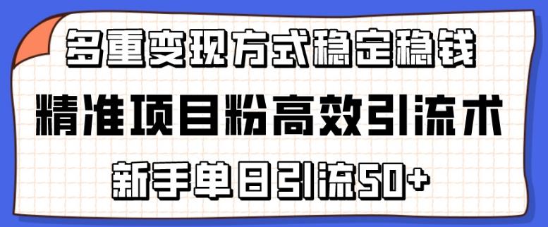 精准项目粉高效引流术，新手单日引流50+，多重变现方式稳定赚钱【揭秘】客创社 - 专注互联网轻资产创业及网络项目资源整合与分享客创社 - 专注互联网轻资产创业及网络项目资源整合与分享