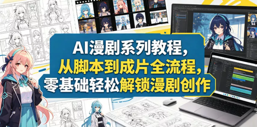 AI漫剧系列教程，从脚本到成片全流程，零基础轻松解锁漫剧创作客创社区-专注互联网轻资产资源整合与分享客创社区-专注互联网轻资产资源整合与分享