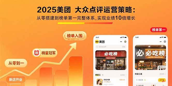 （15602期）2025美团 大众点评运营策略:从零搭建到榜单第一完整体系,实现业绩10倍增长-客创社 - 专注互联网轻资产创业及网络项目资源整合与分享客创社-免费且强大的项目分享网站！