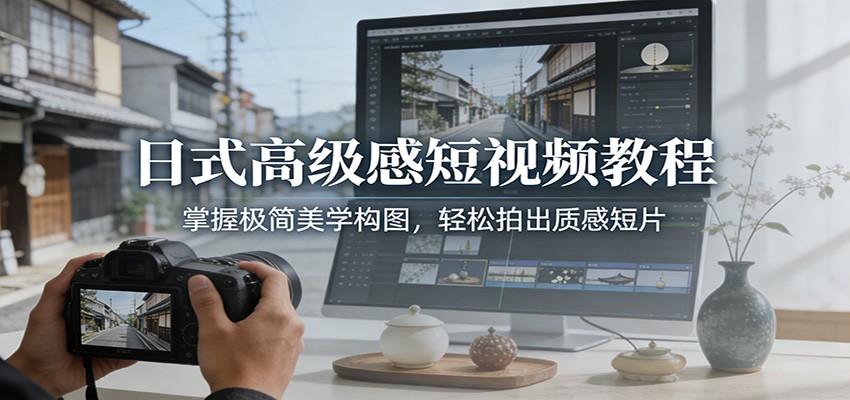 日式高级感短视频教程：掌握极简美学构图，轻松拍出质感短片客创社区-专注互联网轻资产资源整合与分享客创社区-专注互联网轻资产资源整合与分享