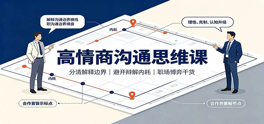 高情商沟通思维课：分清解释边界，避开辩解内耗，职场博弈干货客创社区-专注互联网轻资产资源整合与分享客创社区-专注互联网轻资产资源整合与分享