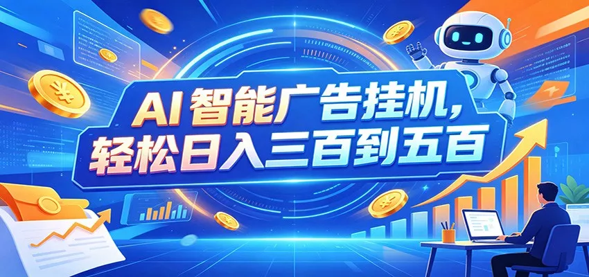 AI智能广告挂机，24小时自动跑，日入300-500，新手零门槛 《鱼见海科技》-鱼见海资源网-免费PHP网站源码模板,插件软件网创AI智能体资源分享平台！