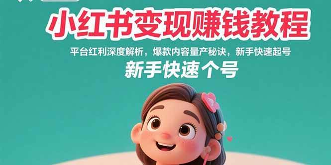 （15559期）小红书变现赚钱教程：平台红利深度解析，爆款内容量产秘诀，新手快速起号-客创社 - 专注互联网轻资产创业及网络项目资源整合与分享客创社-免费且强大的项目分享网站！