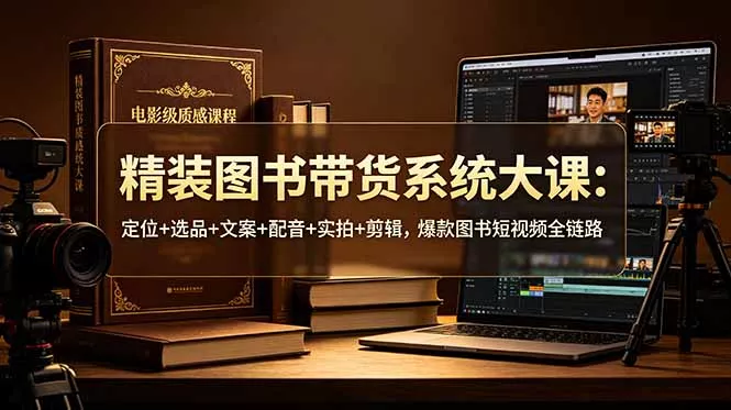 精装图书带货系统大课：定位+选品+文案+配音+实拍+剪辑，爆款图书短视频全链路客创社区-专注互联网轻资产资源整合与分享客创社区-专注互联网轻资产资源整合与分享