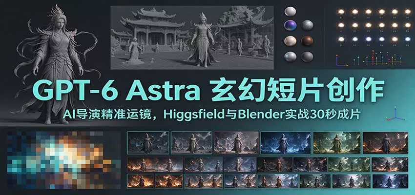 GPT-6 Astra 玄幻短片创作：AI导演精准运镜，Higgsfield与Blender实战30秒成片客创社区-专注互联网轻资产资源整合与分享客创社区-专注互联网轻资产资源整合与分享