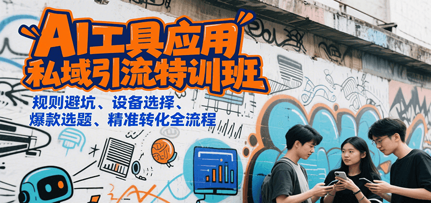 AI工具应用私域引流特训班，规则避坑、设备选择、爆款选题、精准转化全流程-客创社 - 专注互联网轻资产创业及网络项目资源整合与分享客创社-免费且强大的项目分享网站！