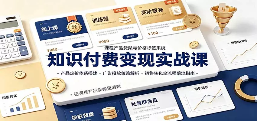 知识付费变现实战课：产品定价体系搭建，广告投放，销售转化全流程落地指南客创社区-专注互联网轻资产资源整合与分享客创社区-专注互联网轻资产资源整合与分享