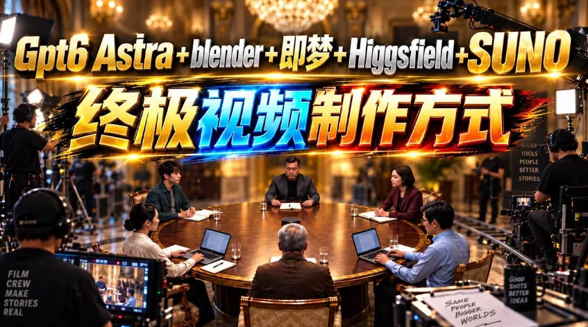 GPT-6 Astra+Blender+即梦+Higgsfield+Suno=进阶视频制作方式！ 《鱼见海科技》-鱼见海资源网-免费PHP网站源码模板,插件软件网创AI智能体资源分享平台！