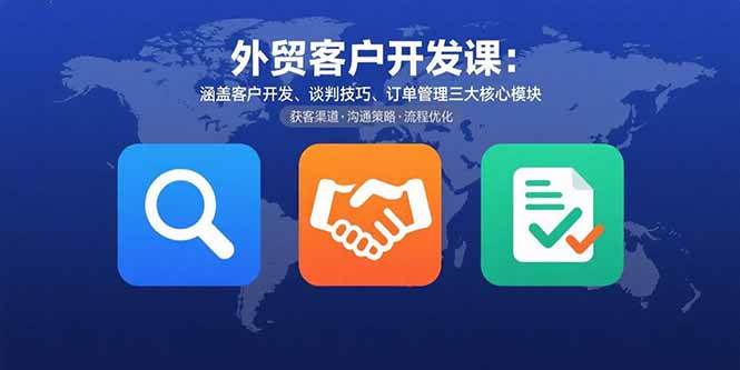 （15793期）外贸客户开发课：涵盖客户开发、谈判技巧、订单管理三大核心模块-客创社 - 专注互联网轻资产创业及网络项目资源整合与分享客创社-免费且强大的项目分享网站！