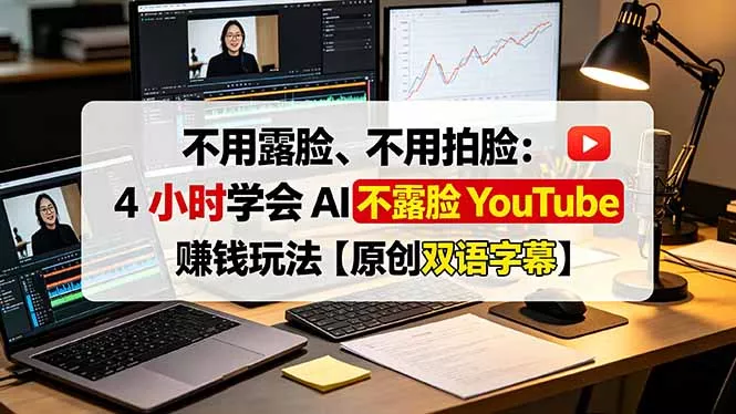 不用露脸、不用拍脸：4 小时学会 AI 不露脸 YouTube 赚钱玩法【原创双语字幕】客创社区-专注互联网轻资产资源整合与分享客创社区-专注互联网轻资产资源整合与分享
