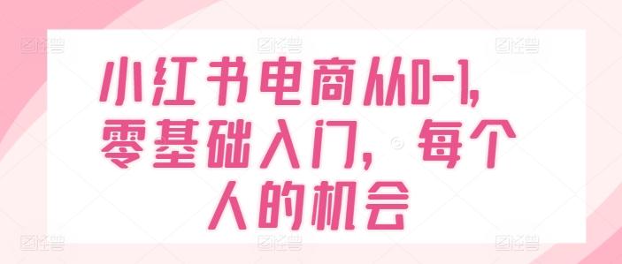 小红书电商从0-1，零基础入门，每个人的机会客创社 - 专注互联网轻资产创业及网络项目资源整合与分享客创社 - 专注互联网轻资产创业及网络项目资源整合与分享