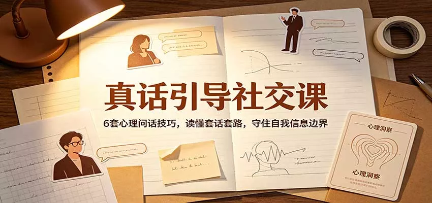 真话引导社交课：6套心理问话技巧，读懂套话套路，守住自我信息边界客创社区-专注互联网轻资产资源整合与分享客创社区-专注互联网轻资产资源整合与分享