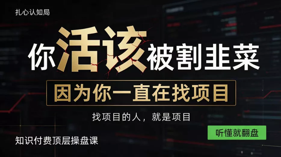做项目不如卖项目，做知识付费自己当老板，知识付费顶层操盘课，听懂就翻盘【揭秘】 《鱼见海科技》-鱼见海资源网-免费PHP网站源码模板,插件软件网创AI智能体资源分享平台！