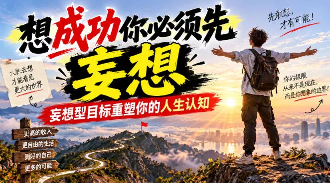 付费文章：想成功你必须先妄想，妄想型目标重塑你的人生认知客创社区-专注互联网轻资产资源整合与分享客创社区-专注互联网轻资产资源整合与分享