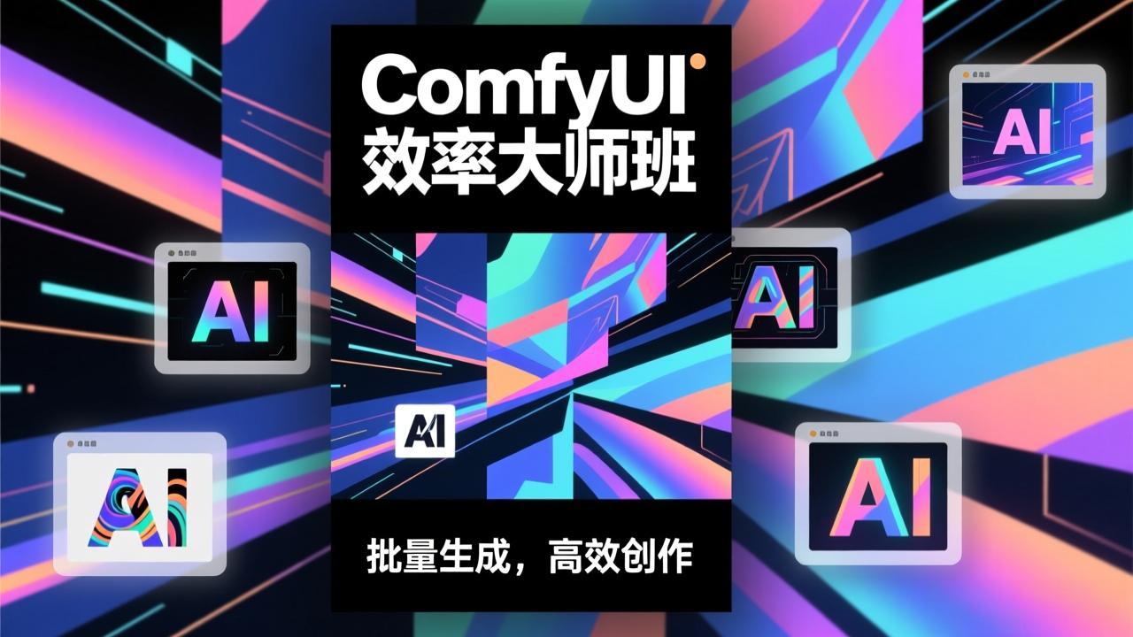 ComfyUI效率大师班：工作流搭建，批量生成，将个人AI出图效率提升5-10倍，月接单收入1-3万客创社区-专注互联网轻资产资源整合与分享客创社区-专注互联网轻资产资源整合与分享
