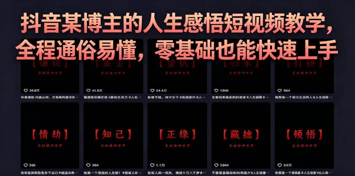 抖音某博主的灰太狼人生感悟短视频教学，全程通俗易懂，零基础也能快速上手 《鱼见海科技》-鱼见海资源网-免费PHP网站源码模板,插件软件网创AI智能体资源分享平台！