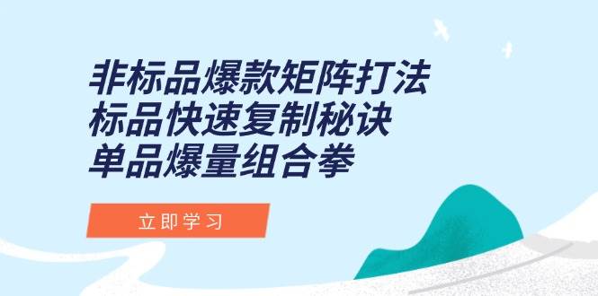 （15068期）非标品爆款矩阵打法，标品快速复制秘诀，单品爆量组合拳-客创社 - 专注互联网轻资产创业及网络项目资源整合与分享客创社-免费且强大的项目分享网站！
