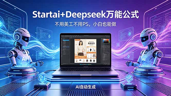 AI自动做电商详情页：Startai+Deepseek万能公式，不用美工不用PS，小白也能做-鱼见海资源网-免费PHP网站源码模板,插件软件网创AI智能体资源分享平台！