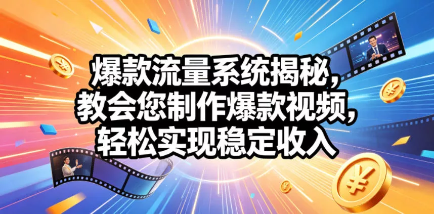 爆款流量系统揭秘，教会您制作爆款视频，轻松实现稳定收入【原创双语字幕】客创社区-专注互联网轻资产资源整合与分享客创社区-专注互联网轻资产资源整合与分享