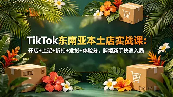 TikTok东南亚本土店实战课：开店+上架+折扣+发货+体验分，跨境新手快速入局客创社区-专注互联网轻资产资源整合与分享客创社区-专注互联网轻资产资源整合与分享