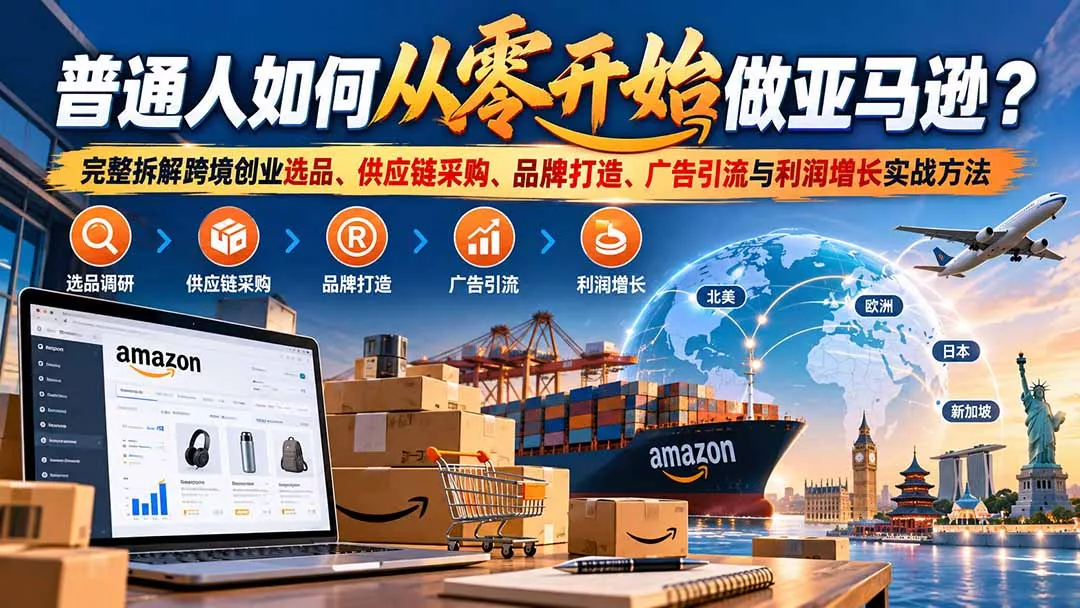 普通人如何从零开始做亚马逊？完整拆解跨境创业选品、供应链采购、品