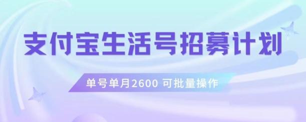 支付宝生活号作者招募计划，单号单月2600，可批量去做，工作室一人一个月轻松1w+【揭秘】客创社 - 专注互联网轻资产创业及网络项目资源整合与分享客创社 - 专注互联网轻资产创业及网络项目资源整合与分享