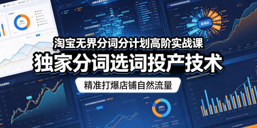 淘宝无界分词分计划高阶实战课，独家分词选词投产技术，精准打爆店铺自然流量 《鱼见海科技》-鱼见海资源网-免费PHP网站源码模板,插件软件网创AI智能体资源分享平台！