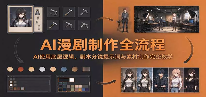 AI漫剧制作全流程：AI使用底层逻辑，剧本分镜提示词与素材制作完整教学客创社区-专注互联网轻资产资源整合与分享客创社区-专注互联网轻资产资源整合与分享