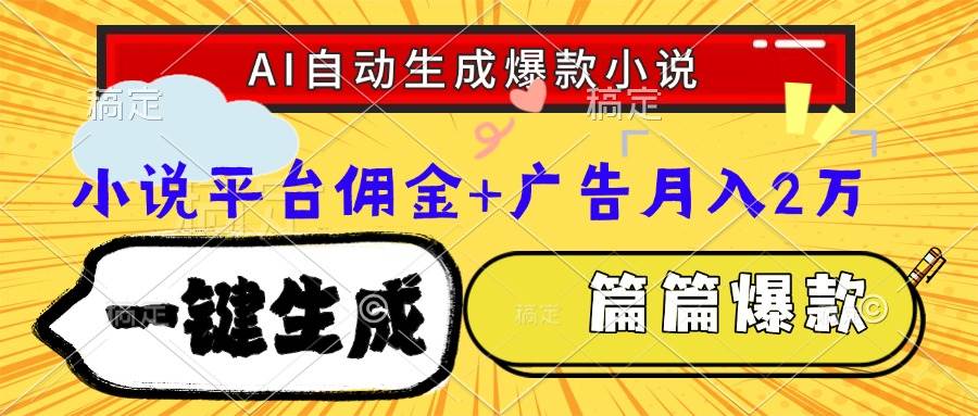（15051期）Ai自动生成网文爆款小说，一件生成小说大纲、故事情节，每篇都是爆款，…-客创社 - 专注互联网轻资产创业及网络项目资源整合与分享客创社-免费且强大的项目分享网站！