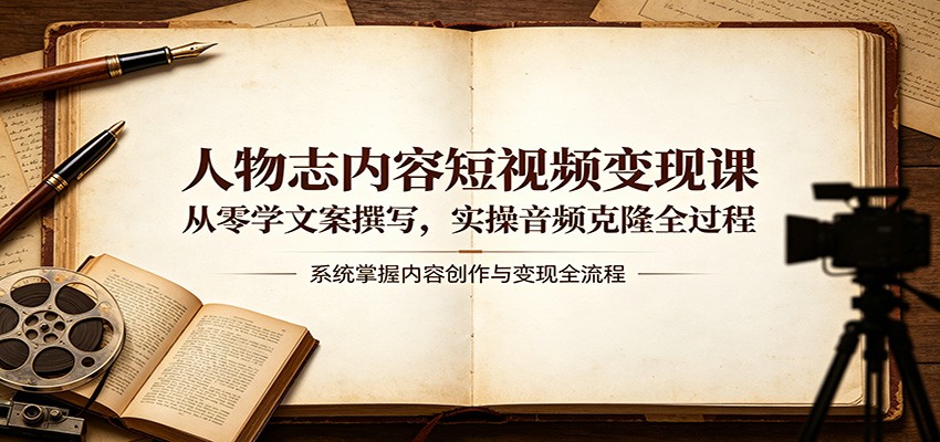 人物志内容短视频变现课：从零学文案撰写，实操音频克隆全过程客创社区-专注互联网轻资产资源整合与分享客创社区-专注互联网轻资产资源整合与分享