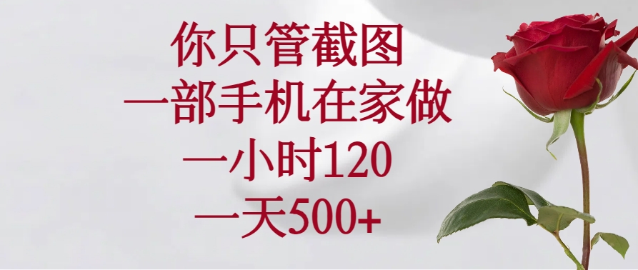 你只管截图，一部手机在家做，一小时120，一天500+客创社 - 专注互联网轻资产创业及网络项目资源整合与分享客创社 - 专注互联网轻资产创业及网络项目资源整合与分享