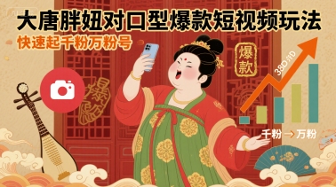 大唐胖妞对口型爆款短视频玩法，快速起千粉万粉号-客创社 - 专注互联网轻资产创业及网络项目资源整合与分享客创社-免费且强大的项目分享网站！
