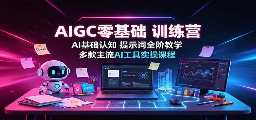 AIGC零基础训练营：AI基础认知，提示词全阶教学，多款主流AI工具实操课程星享资源网星享资源网