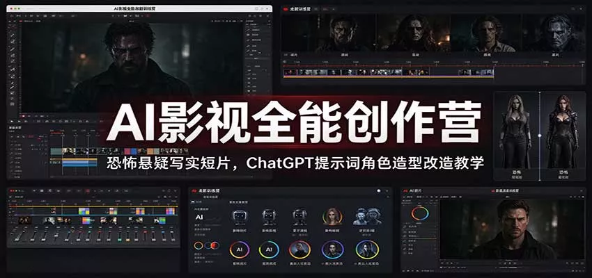 AI影视全能创作营：恐怖悬疑写实短片，ChatGPT提示词角色造型改造教学客创社区-专注互联网轻资产资源整合与分享客创社区-专注互联网轻资产资源整合与分享