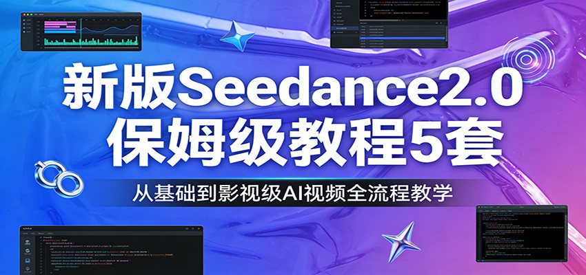 新版Seedance2.0保姆级教程5套：从基础到影视级AI视频全流程教学客创社区-专注互联网轻资产资源整合与分享客创社区-专注互联网轻资产资源整合与分享