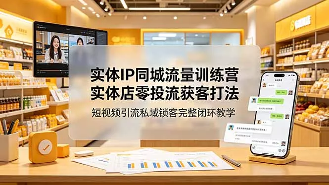 实体IP同城流量训练营：实体店零投流获客打法，短视频引流私域锁客完整闭环教学客创社区-专注互联网轻资产资源整合与分享客创社区-专注互联网轻资产资源整合与分享